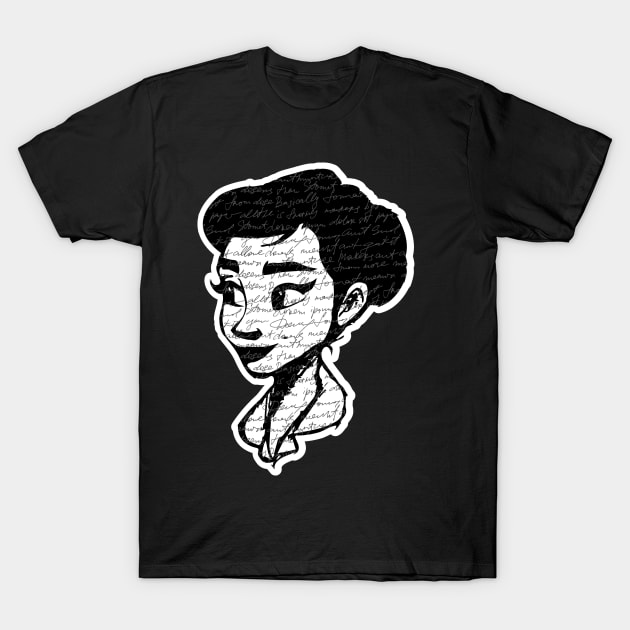 Audrey Hepburn T-Shirt Sticker Flowers Illustration Hoodie Notebook T-Shirt T-Shirt by ivaostrogonac